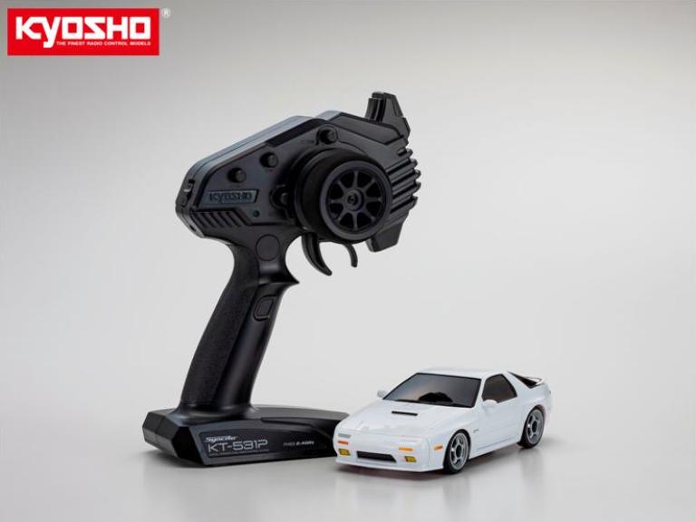 ！【KYOSHO/京商】 32634W　1/27 電動RC ミニッツAWD マツダ サバンナ RX-7 FC3S ホワイト レディセット 【ドリフトタイヤ標準装着済み】（完成品）≪ラジコン≫