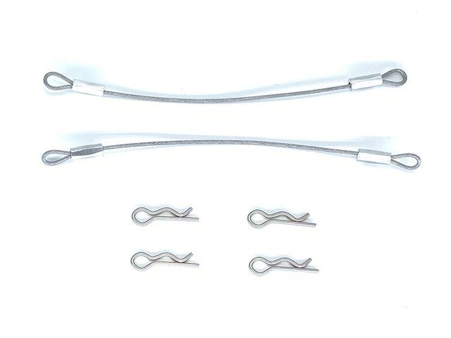 SGF-100S2 【SQUARE/スクエア】 ワイヤー付ボディピン ワイヤー長100mm（シルバー) 2pcs