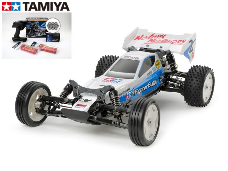 ！【TAMIYA/タミヤ】 58587 1/10 電動RC ネオ マイティフロッグ（DT-03シャーシ） 組立キット 走行用バッテリー2本 サンワ：MX-6 BL-SIGMA/HVS702仕様コンピュータプロポ チャンプオリジナル：フルボールベアリング付ビギナーセット（未組立） ≪ラジコン≫