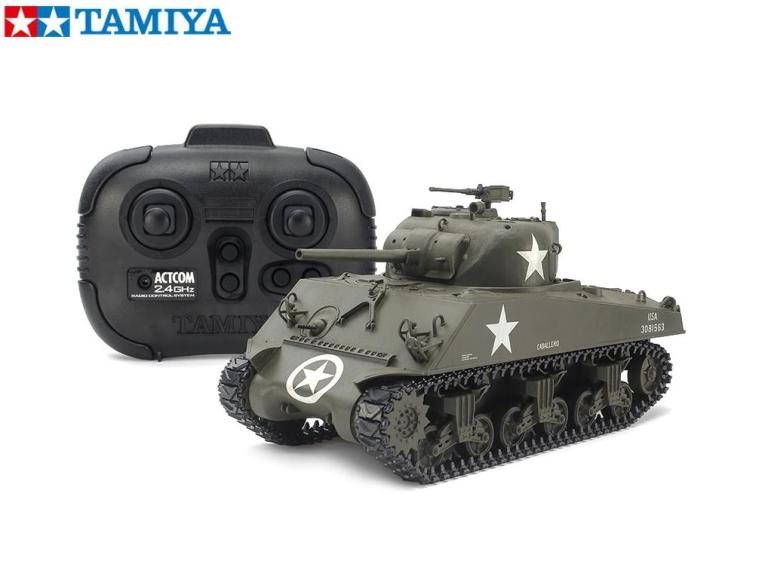 ！【TAMIYA/タミヤ】 48217 1/35RC アメリカ M4A3シャーマン戦車 (専用プロポ付き) （未組立） ≪ラジコン≫