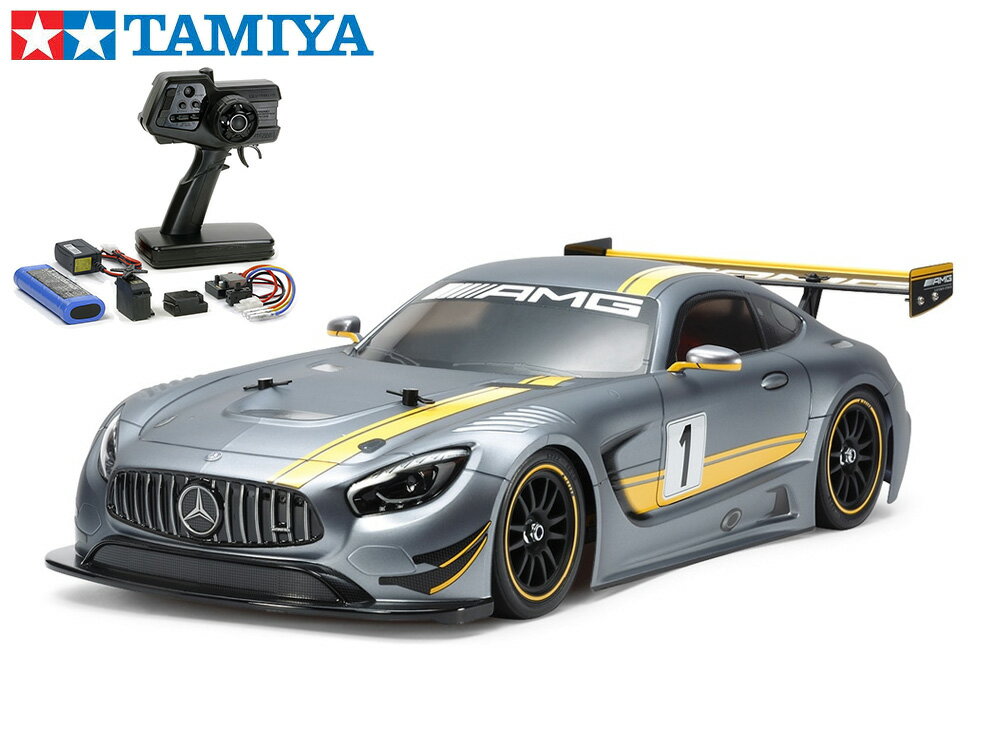 ！【TAMIYA/タミヤ】 58639 1/10 電動RC　MERCEDES-AMG GT3（TT-02シャーシ） 組立キット+45053 NEWファインスペック電動RCドライブセット （未組立） ≪ラジコン≫