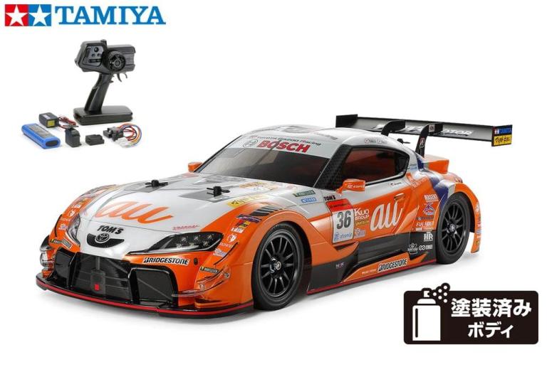 ！【TAMIYA/タミヤ】 58703 1/10 RC au TOM'S GR Supra (TT-02シャーシ) 組立キット+45053 NEWファインスペック電動RCドライブセット （未組立） ≪ラジコン≫