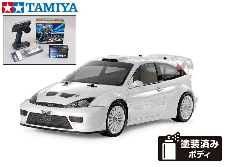 ！【TAMIYA/タミヤ】 58724 1/10 電動RC 2003 フォード フォーカス RS カスタム (TT-02シャーシ) 組立キット サンワ：MX-6 コンピュータプロポ付フルセット チャンプオリジナル：フルボールベアリング （未組立） ≪ラジコン≫