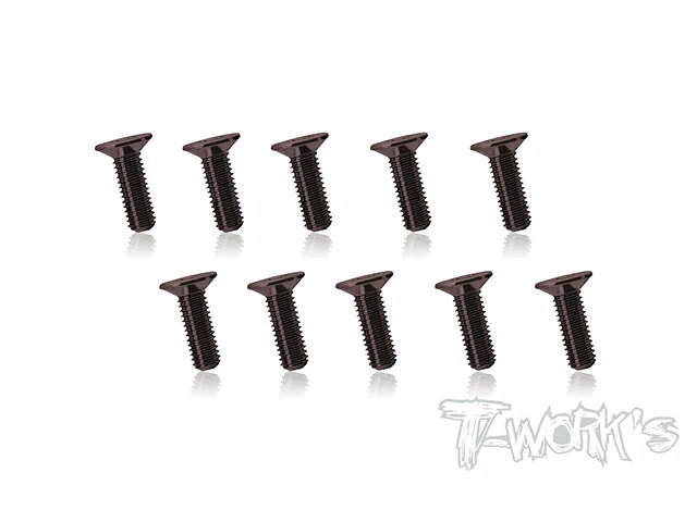 SS-308-10DC 【T-WORKS/TEAM AJ】 スチール製110度カウンターシンクスクリュー【3×8mm/10本入】
