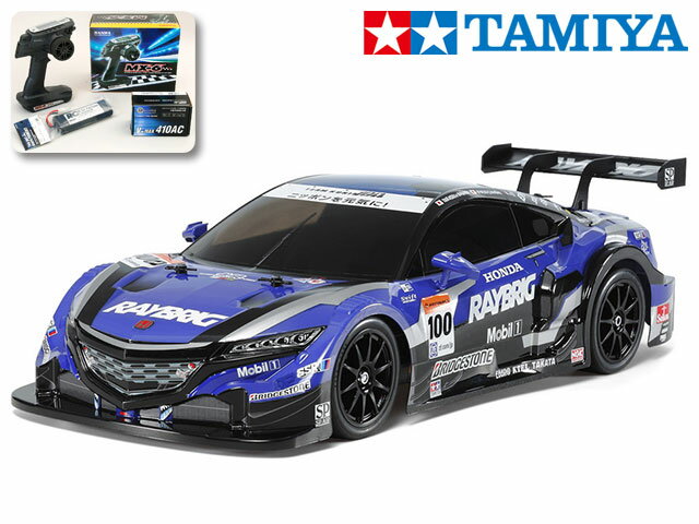 ！ 58599 1/10 電動RC　RAYBRIG NSX CONCEPT-GT （TT-02シャーシ）・サンワ：MX-6 コンピュータプロポ付フルセット+チャンプオリジナル：フルボールベアリングセット（未組立） ≪ラジコン≫