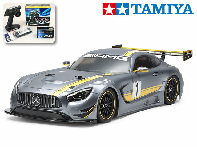 ！【TAMIYA/タミヤ】 58639 1/10 電動RC MERCEDES-AMG GT3（TT-02シャーシ） サンワ：MX-6 コンピュータプロポ付フルセット（未組立） ≪ラジコン≫