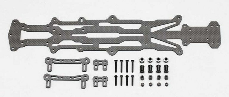 Y2-002RXVA 【YOKOMO/ヨコモ】 YD-2R 用 艶消しグラファイト製 ナロー メインシャーシセット （縦置きバッテリー仕様)