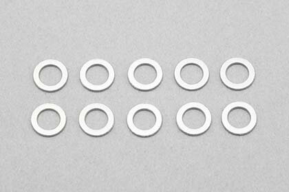 一般的な3mmシャフトなどに使用できる内径3.1mm、厚さ0.5mmのステンレス製シムです。10枚入り。