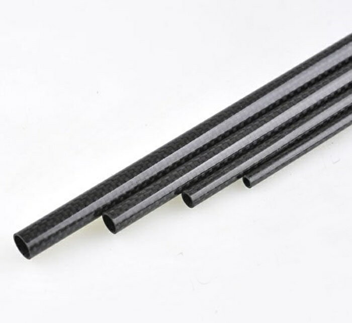 3Kカーボンパイプ　高強度平織艶有り外径9mm内径7mm長さ1000mm　CPFT0907RC