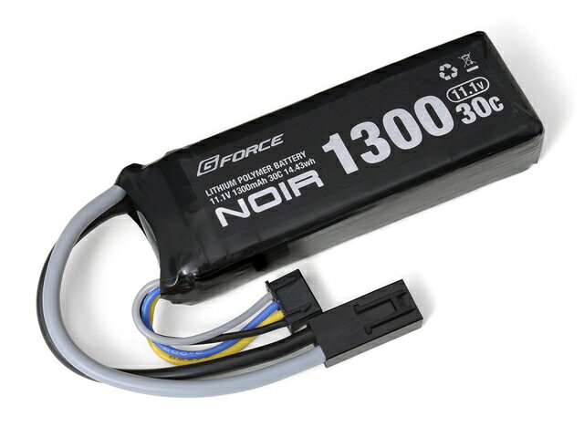 【ネコポス対応】G-FORCE(ジーフォース)/GFG910/Noir LiPo 11.1V 1300mAh ミニS互換サイズ