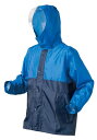 喜多 KITA /NO2910-BLU-5L/透湿レイン ブルー 5Lサイズ 雨具 雨は通さず湿気は逃がす 透明フード ポケット有 反射テープ 背中 