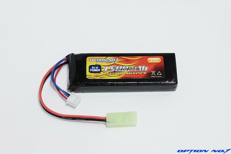 OPTION No.1 オプションNo.1 /GB-0040/H.V Power LiPo 7.6V 1500mAh マルイミニSサイズ 