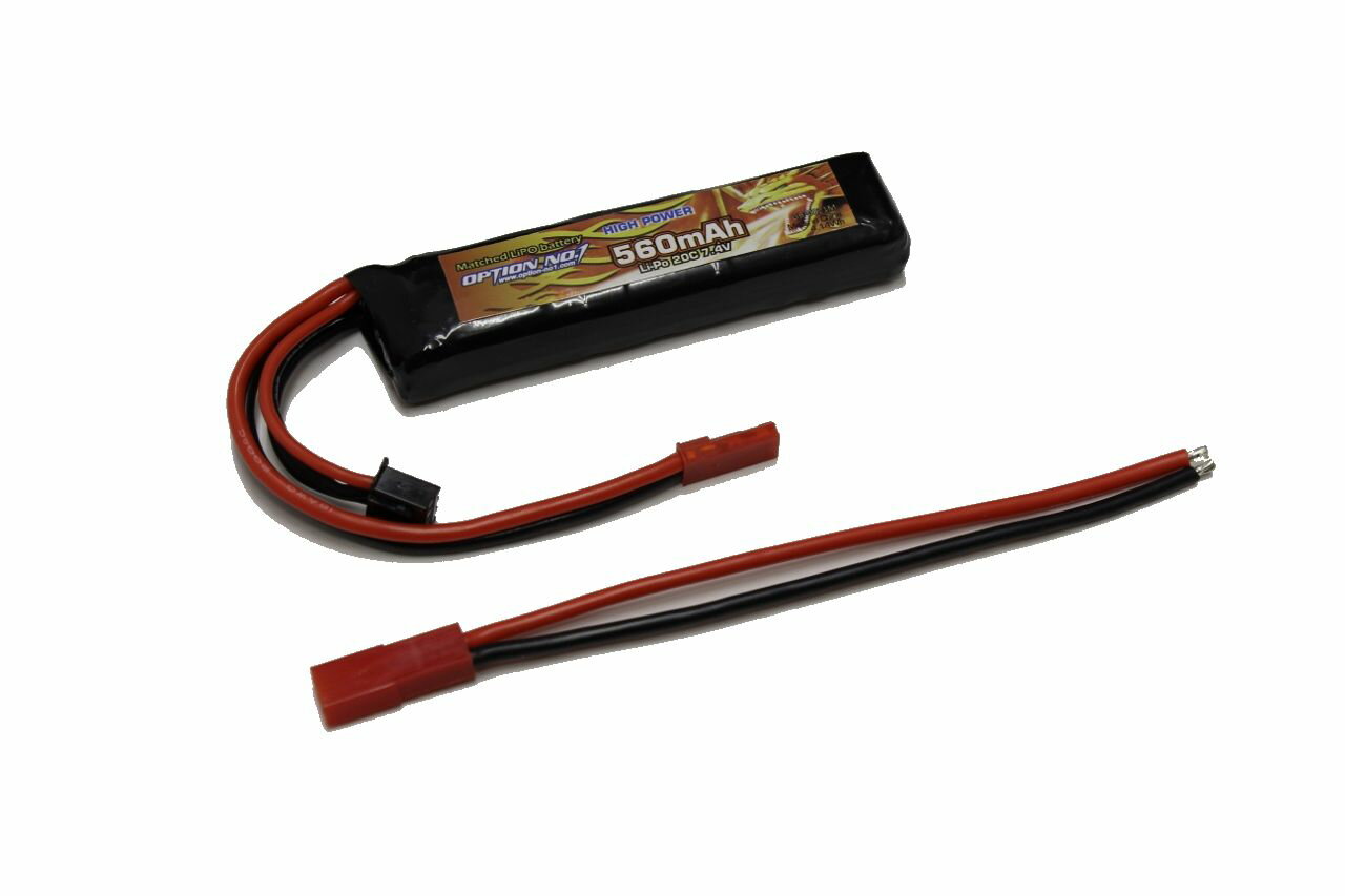 【ネコポス対応】OPTION No.1(オプションNo.1)/GB-0021M/マッチドリポバッテリー　HIGH POWER LiPo7.4V560mAh