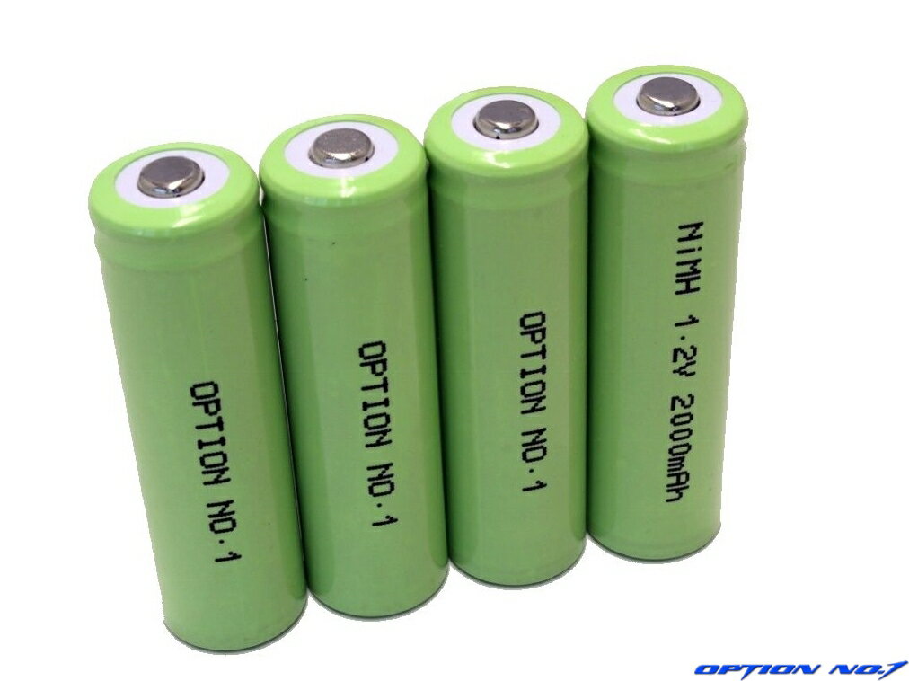 【ネコポス対応】OPTION No.1(オプションNo.1)/NO-122000-4/ダッシュパワーNiMH 1.2V 2000mAh　単3型ニッケル水素バッテリー4本セット