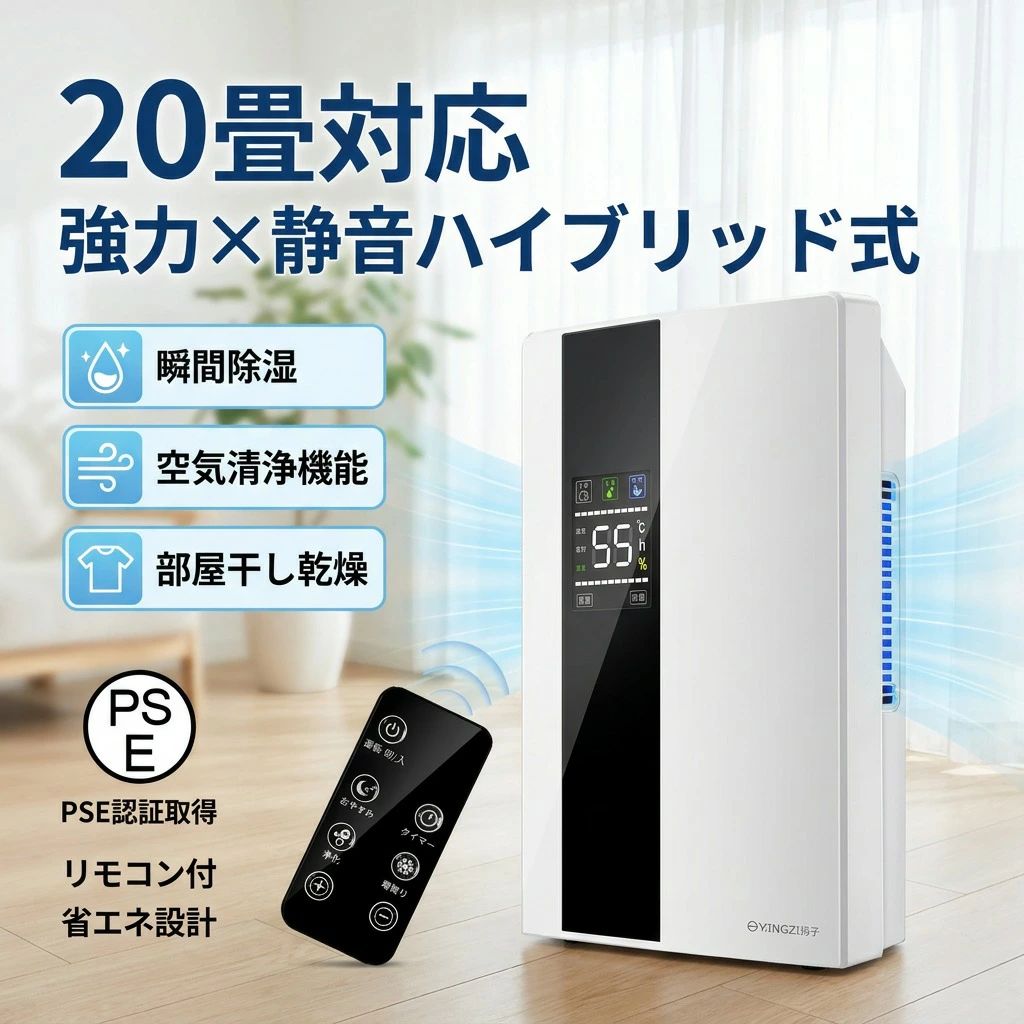 【コンパクト静音】ハイブリッド式 除湿機 衣類乾燥機 家庭用 小型 強力除湿 自動停止 省エネ 湿気対策 部屋干し 室内干し 梅雨対策 結露対策 日本語説明書 ポイント消化 プレゼント ギフト 人気 おすすめ 新生活 母の日 父の日 誕生日