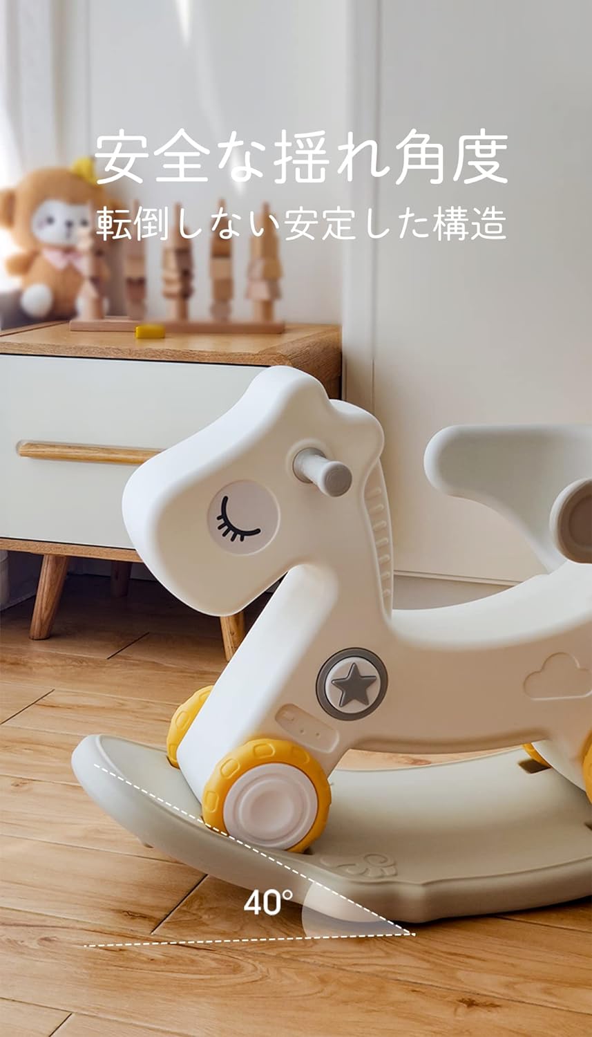 RCC51楽天市場店の子供ロッキングホース 四輪車兼用 1-5歳子ども 乗り物おもちゃ バランスボード 足けり乗用玩具 馬 赤ちゃん 女の子 男の子 おしゃれ バランス 誕生日 プレゼント 出産祝い 幼児 家庭用 お｜アングル3