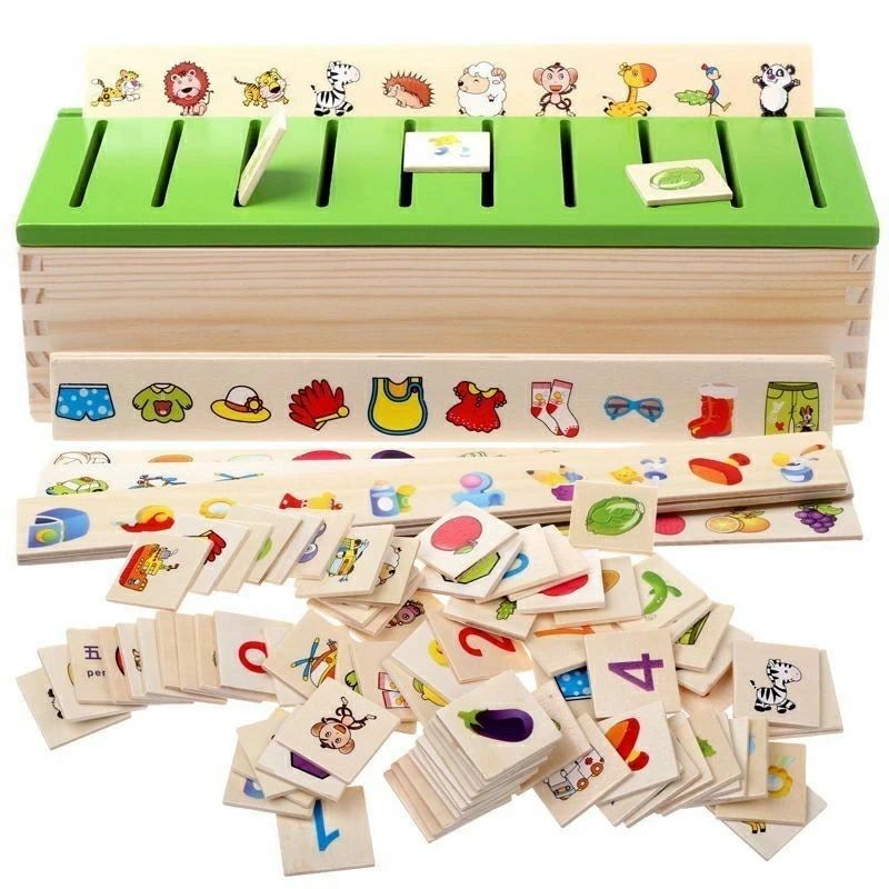 SALE！【一年保証】【2026新登場】モンテッソーリ 子供 教育玩具 木製玩具 分類 収納 おもちゃ 贈り物 知育玩具 パズル 図形認識 形状認識 ギフト プレゼント