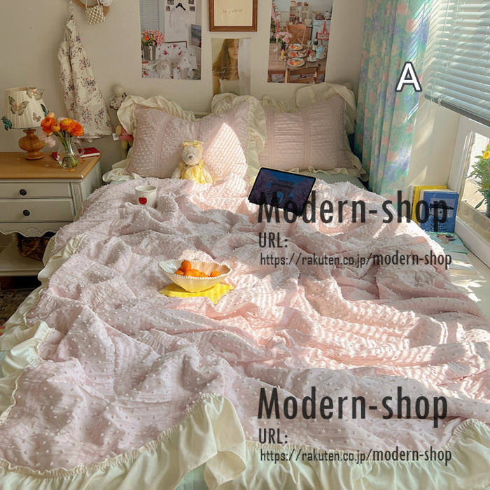 夏布団 かわいい 掛け布団 肌掛け布団 単品 1点 夏用 子供 フリル ドット 洗える シングル ダブル タオルケット ブランケット かけふとん 薄い布団 レディース メンズ 可愛い 肌布団 薄さ 合繊掛け布団 肌掛布団 肌がけ布団 rcc51-10014940 RCC51楽天市場店 サンプル画像2