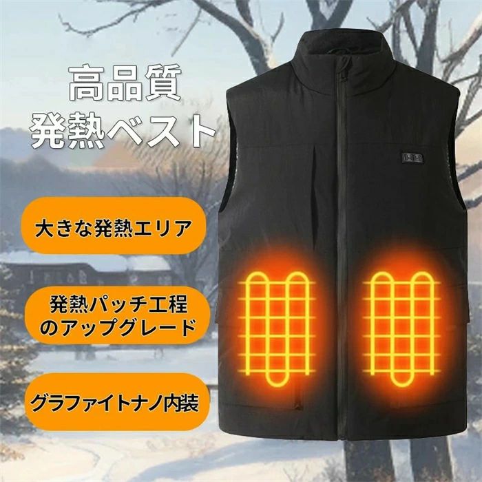 SALE！【一年保証】【2026新登場】電熱ベスト 加熱ベスト ワークマン 6枚発熱ヒー...