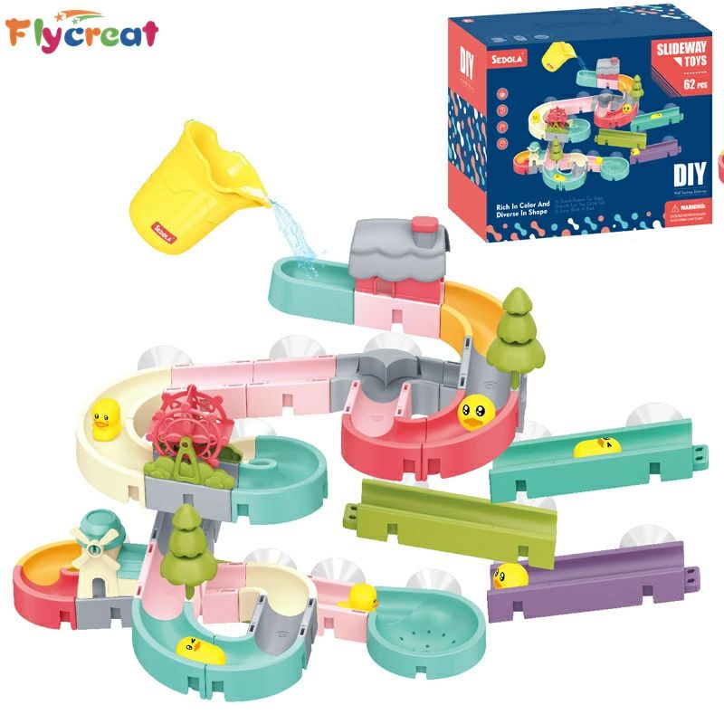 教育用DIYバスおもちゃ: この幼児用バスおもちゃは、お子様がDIYイニシアチブを使用し、独自のピーススライドをデザインすることを奨励します。さまざまな方法でスライドを組み立てて、お子様の問題解決スキルを伸ばし、独自の滝ステーションを作成します。 興味深い滑り台のおもちゃ: 子供たちはトラックに沿って水を注ぐことに夢中になり、ミニアヒルを何度も何度も滑らせます。このお風呂のおもちゃは、さまざまな形を作ることで、視覚的なインパクトも変えることができます。 幅広い用途: 子供用バスおもちゃは、非多孔質の滑らかな表面によく吸着します。お子様は浴槽だけでなく、ガラス窓やガラス扉、冷蔵庫などでも水遊びおもちゃで遊べます。 ギフトに最適: カラフルな浴槽のおもちゃは、クリスマスプレゼント、誕生日プレゼント、子供のシャワーのプレゼント、水遊びのお供として、すべてのお子様に最適なギフトです。 安全で耐久性：小さなアヒルの滑り台のおもちゃは、安全で環境に優しいABS素材でできており、鋭利なエッジはありません。丈夫で長持ちし、安心して遊べます。 【注意事項】：・当店でご購入された商品は、原則として、「個人輸入」としての取り扱いになり、中国からお客様のもとへ直送されます。 ・通関時に関税・輸入消費税が課税される可能性があります。 ・課税額はご注文時には確定しておらず、通関時に確定しますので、商品の受け取り時に着払いでお支払いください。詳細はこちら ご確認下さい。 ・個人輸入される商品は、全てご注文者自身の「個人使用・個人消費（日本に居住する者に寄贈される物で、当該寄贈を受ける者の個人的な使用に供される場合を含みます。）」が前提となります。 第三者への譲渡・転売が法令で禁止されるもの（医薬品、医薬部外品、化粧品等を含みますが、これに限られません。）もございますのでご注意下さい。 ・一部商品は国内の提携先倉庫から配送されます。 ・国内配送の商品は国内でのお買い物と同じく消費税が発生いたします。関税はかかりません。 ＊色がある場合、モニターの発色の具合によって実際のものと色が異なる場合がある。