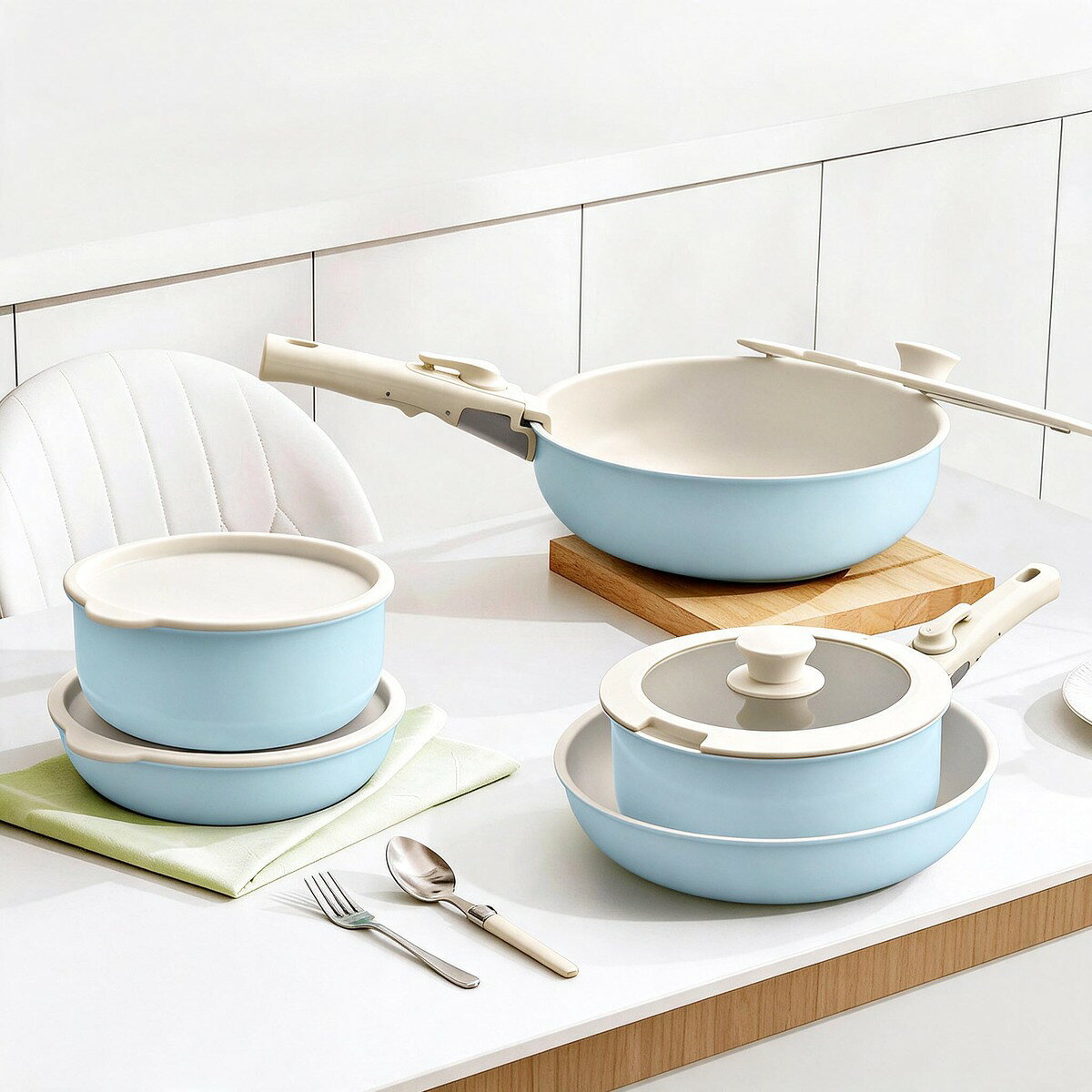 楽天市場】鍋セット（カラーブルー）（キッチン用品・食器・調理器具