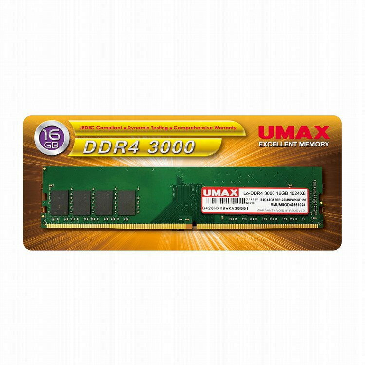 UMAX UMAX �f�X�N�g�b�v���� DDR4 3000 16GB[UM-DDR4S-3000-16GB](����s��)   