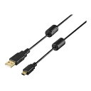 BUFFALO USB2.0 A to miniBフェライトコア付ケーブル2.0mブラック BU2AMNF20BK(代引不可)(2)