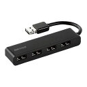 BUFFALO USB2.0 バスパワー 4ポート どっちも ハブ ブラック BSH4U310D2BK(代引不可)