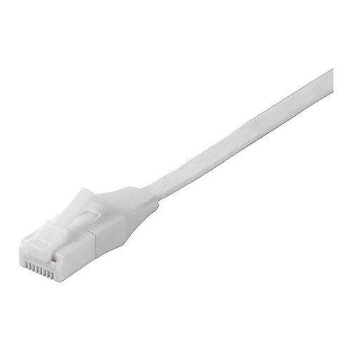 BUFFALO Cat6A ツメの折れないLANケーブル フラット ストレート 1m ホワイト BSLS6AFU10WH(代引不可)