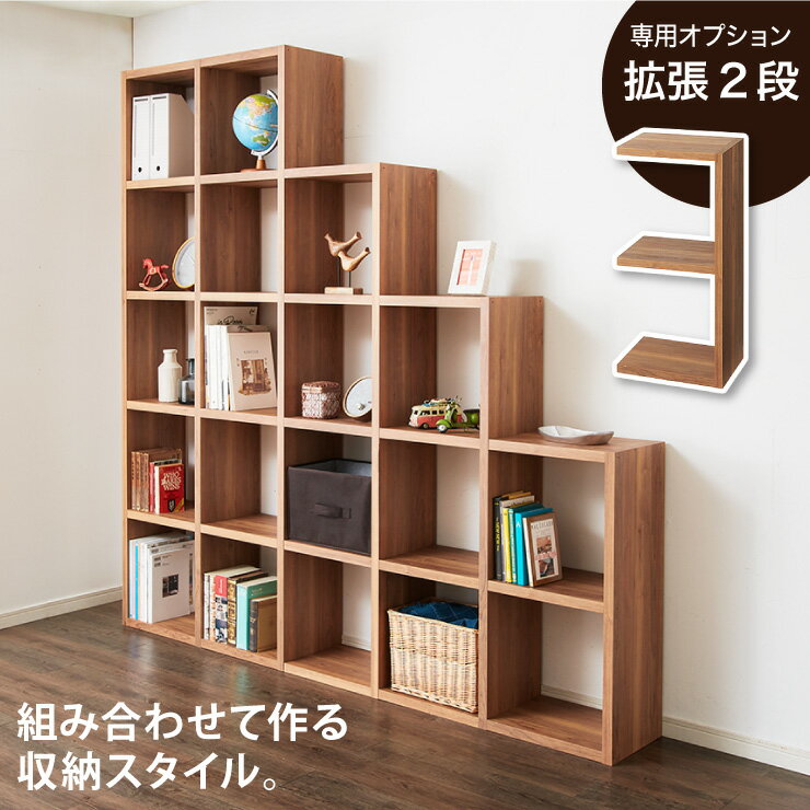 レクタックス 組み合わせオープンラック 拡張2段 ラック 収納ラック シェルフ ナチュラル シンプル 収納 本棚 テレビボード TV台 AVボード 組みあわせ カスタム収納 収納棚(代引不可)【送料無料】