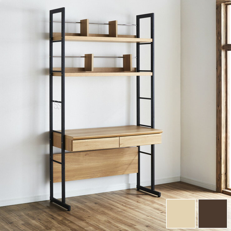 ●素材MDF・強化紙・鉄●商品サイズW108.5×D55×H196cm●重量35kg●生産国日本製●完成品or組立組立品●特徴・サイドからのジョイント構造により、天板や棚の高さを6cmピッチで変えることができるため使いやすい高さに調節ができ...