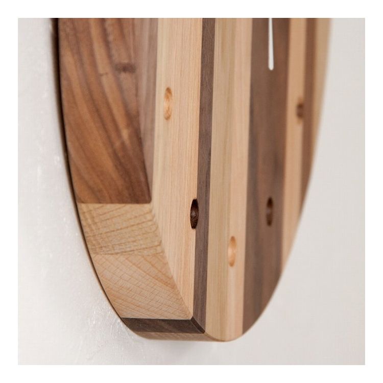 Latree(ラトレ) TIMEシリーズ 無垢のウォールクロック 丸 モザイク 掛け時計 オイル仕上げ 高級感 飛騨家具 株式会社HIDAKAGU【送料無料】