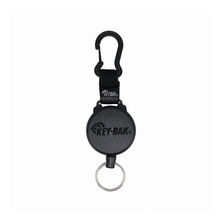 KEY-BAK キーバック リールキーホルダー スプリットリング式 カラビナ付 コード最長71cm SECURIT KEVAR 0488-603(代引不可)