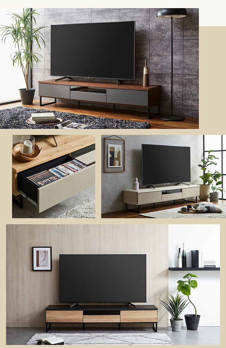 テレビボード テレビ台 幅180 国産 日本製 完成品 大川家具 TV台 TVボード 脚付き ローボード 収納 白 ホワイト グレー ブラウン 木製 185 180cm 65インチ 70インチ 75インチ対応 おしゃれ インテリア (代引不可) 【送料無料】 [3]