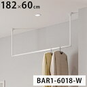 【※法人様限定販売】川口技研 ホスクリーン 室内物干し BAR型 ホワイト BAR1-6018-W 物干金物 天井付け(代引不可)【送料無料】