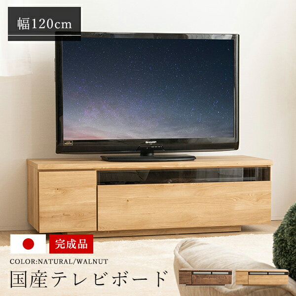 テレビ台 国産 120cm 完成品 デイジー テレビボード テレビラック ローボード 収納 棚 TV台 TVボード 日本製 配線スマート 木製(代引不可)【送料無料】