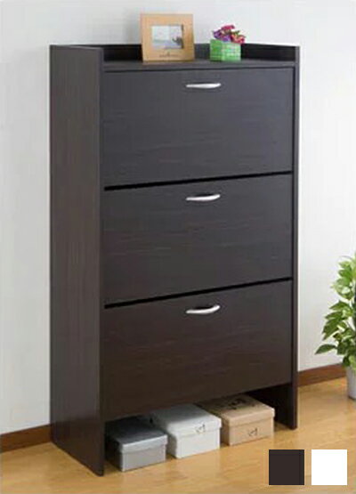 シューズラック 3段 省スペース 通気口付き シューズボックス 収納 収納家具 玄関収納 FM-1002(代引不..