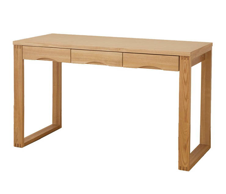 デスク 天然木タモ突板デスク 幅120cm 奥行45cm 引出し 北欧風 長机 パソコンデスク 勉強机 ワークデスク 書斎机 省スペース つくえ 作業台 天然木デスクシリーズ(代引不可)【送料無料】 [2]