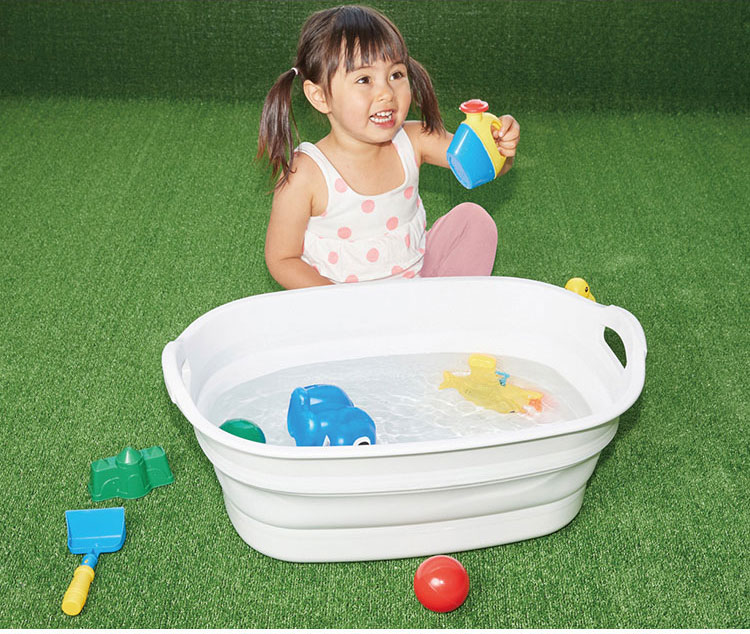 日本製 折りたたみ ソフトタブ ワイド 23L 折り畳み つけ置き タブ バスケット 水...