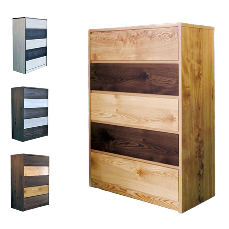 たんす チェスト 完成品 国産 幅80cm 奥行40cm 高さ113cm おしゃれ 北欧 5段 木製 日本製 収納 箱 ボックス スライドレール(代引不可)【送料無料】