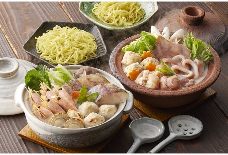 リコメン堂のお中元 鶏白湯鍋&海鮮ちゃんこ鍋 食べ比べセット 鍋セット ギフト 産直 ご当地グルメ 熨斗 贈り物 のし対応 (代引不可)【送料無料】｜アングル2