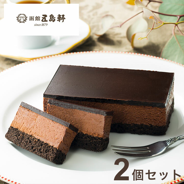 巧克力蛋糕 - 五島軒 ベルギーチョコレートケーキ 2個セット チョコケーキ ギフト 母の日 贈り物 お取り寄せスイーツ 洋菓子 冷凍ケーキ ベルギーチョコ チョコレートムース 北海道グルメ 熨斗(代引不可)【ポイント10倍】【送料無料】