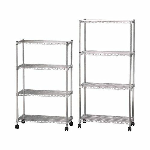 【商品詳細】●クロームメッキ仕上げのラックです。●クギやねじを使わずに簡単に組み立てることができます。●当社のメタルラックセット品や別売パーツと組み合わせて、オリジナルのシステムラックも作れます。●棚の高さは自由に変えることができます。●様...