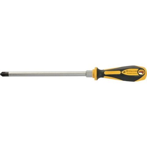 【商品詳細】●クッション性の高いラバーグリップ・二重形成ハンドルを採用しています。●硬度とトルク値はドイツDIN規格及びISO基準以上です。●ブレードを差し込んでの強力な締め付け作業も可能です。●作業中に回転しないようにデザインされています。●スパナでボルスターを回せば本締めができます。●+4ネジの締付け緩め作業に。●刃先：［［＋］］4●全長(mm)：310●軸長(mm)：195●ボルスター部対辺(mm)：16●軸径(mm)：11●柄径(mm)：36●六角ボルスター付●DIN ISO準拠(DIN ISO8764PH)材質／仕上●軸：クロムバナジウム鋼●グリップ：ポリプロピレン樹脂JANコード 4016758021033【代引きについて】こちらの商品は、代引きでの出荷は受け付けておりません。【送料について】北海道、沖縄、離島は送料を頂きます。