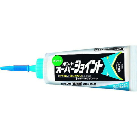 【商品詳細】●つや消しタイプです。●フィルム容器で押し出し性良好です。●防カビ剤入りです。●ノンブリードタイプです。●日本接着剤工業会 JAIA　F☆☆☆☆ 4VOC基準適合品です。●壁紙のはがれ防止。●天井・壁面のコーナー部分のコーキング。●下地のスキマ、凹凸補修。●色：ホワイト●容量(g)：500材質／仕上●アクリル樹脂系エマルジョン形JANコード 4901490056866【代引きについて】こちらの商品は、代引きでの出荷は受け付けておりません。【送料について】北海道、沖縄、離島は送料を頂きます。