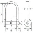 水本 ステンレス ビッグ半丸シャックル 長サ66.5mm内幅34.5mm 水本 RSB8 金物 建築資材 建築金物 荷役金具(代引不可)