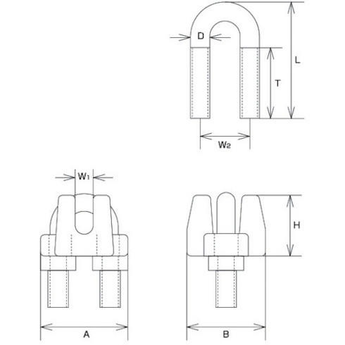 水本 ステンレス ワイヤークリップ 使用ロープ径6mm 水本 WC6 金物 建築資材 建築金物 荷役金具(代引不可) 2