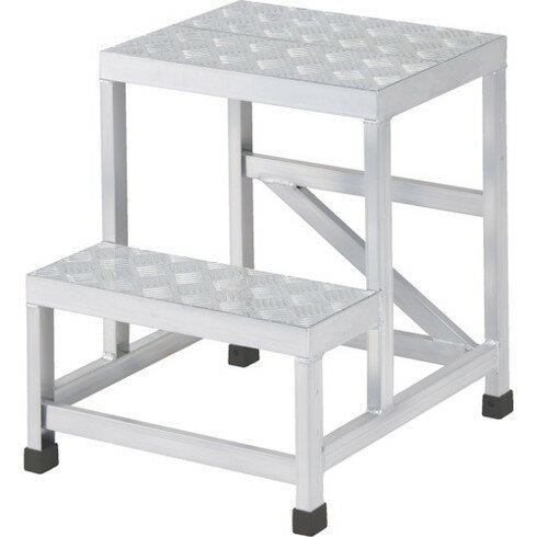 TRUSCO アルミ製溶接一体構造型作業台 二段縞板タイプ(完成品) W600×D600×H600 TRUSCO WTDBC26660 工事 照明用品 はしご 脚立 作業台(代引不可)【送料無料】