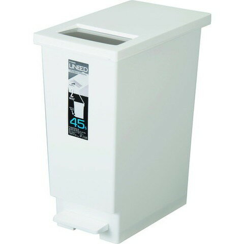 【商品詳細】●小さなゴミはサッとプッシュで、大きなゴミはペダルが便利です。●間口(mm)：265●奥行(mm)：455●高さ(mm)：555●色：ホワイト●容量(L)：45材質／仕上●プッシュフタ：ステンレス●その他：ポリプロピレンJANコ...