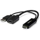 スターテック ディスプレイアダプター/HDMI - DP/4K30Hz/USBパワー/BK スターテック HD2DP オフィス 住設用品 OA用品 ケーブル(代...